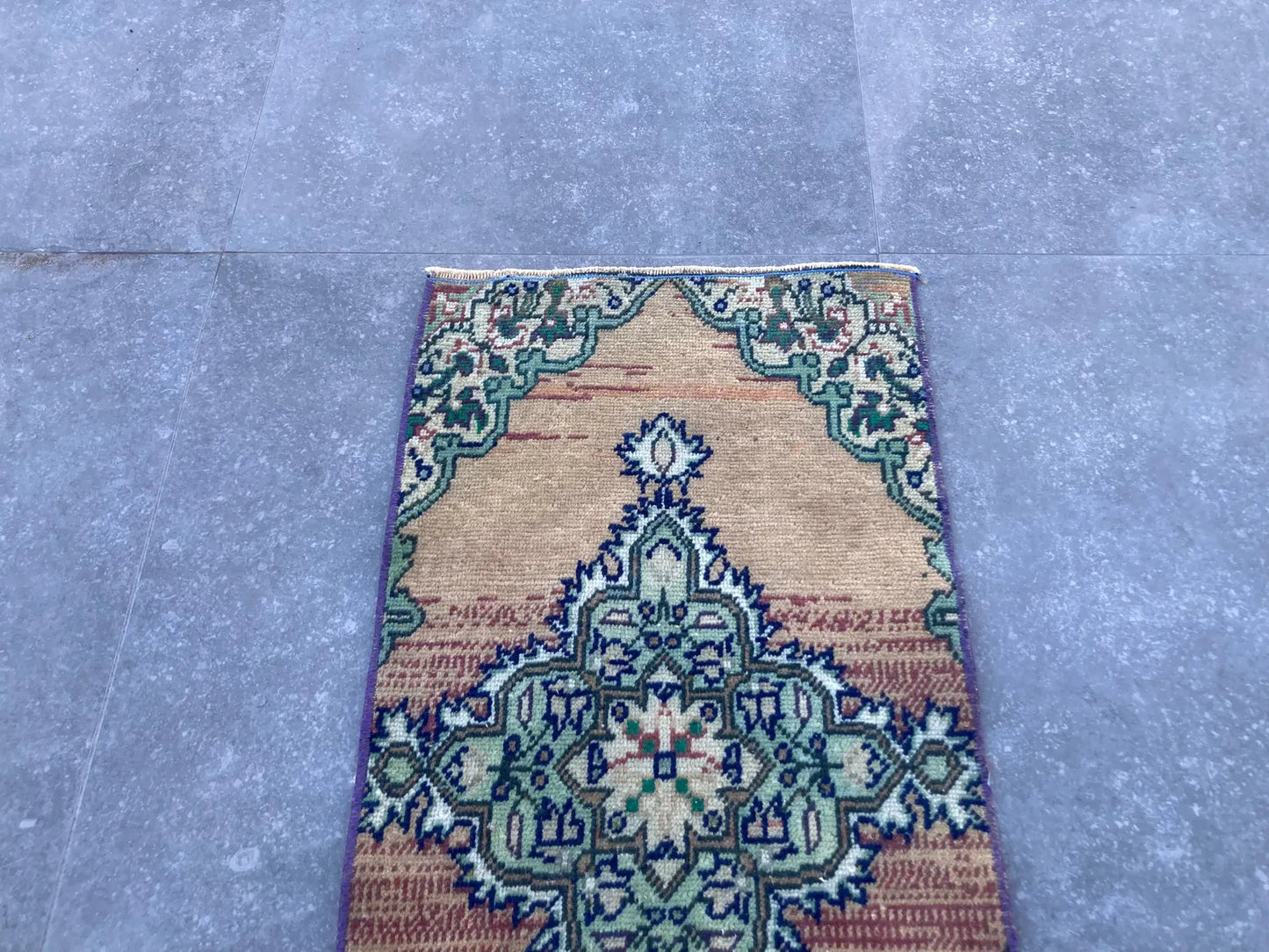 Vintage Turkish Mini Rug 1.2 x 2.3 ft