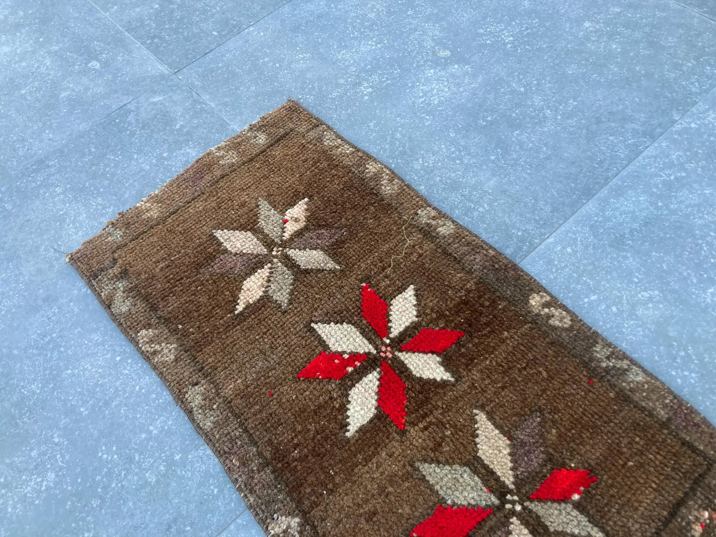 Vintage Turkish Mini Rug 1.2 x 2.3 ft