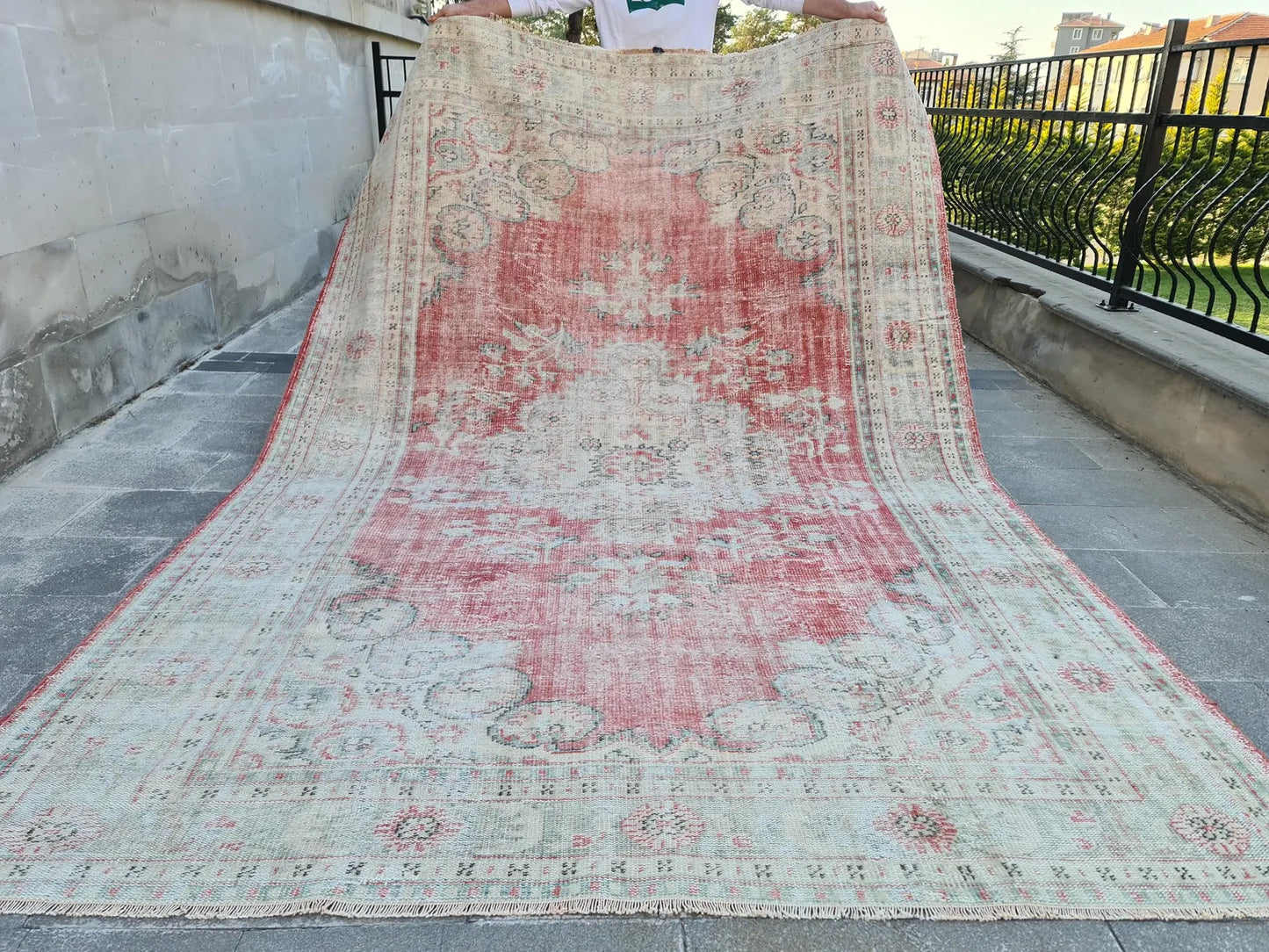 XL Vintage Turkish Accent Area Rug 7.5 x 11 ft