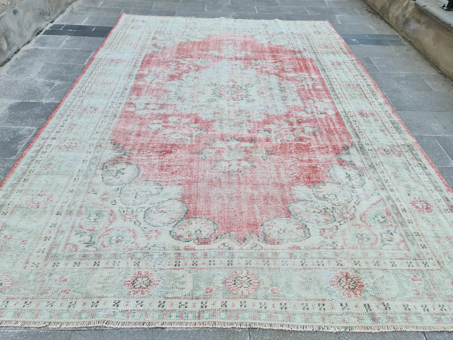 XL Vintage Turkish Accent Area Rug 7.5 x 11 ft