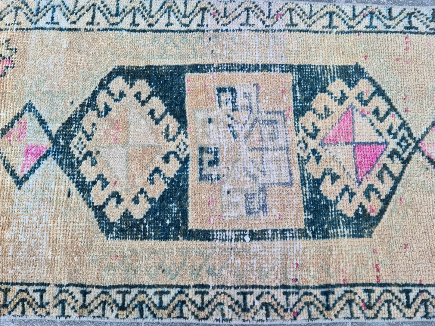 Vintage Turkish Mini Rug 1.7 x 2.6 ft