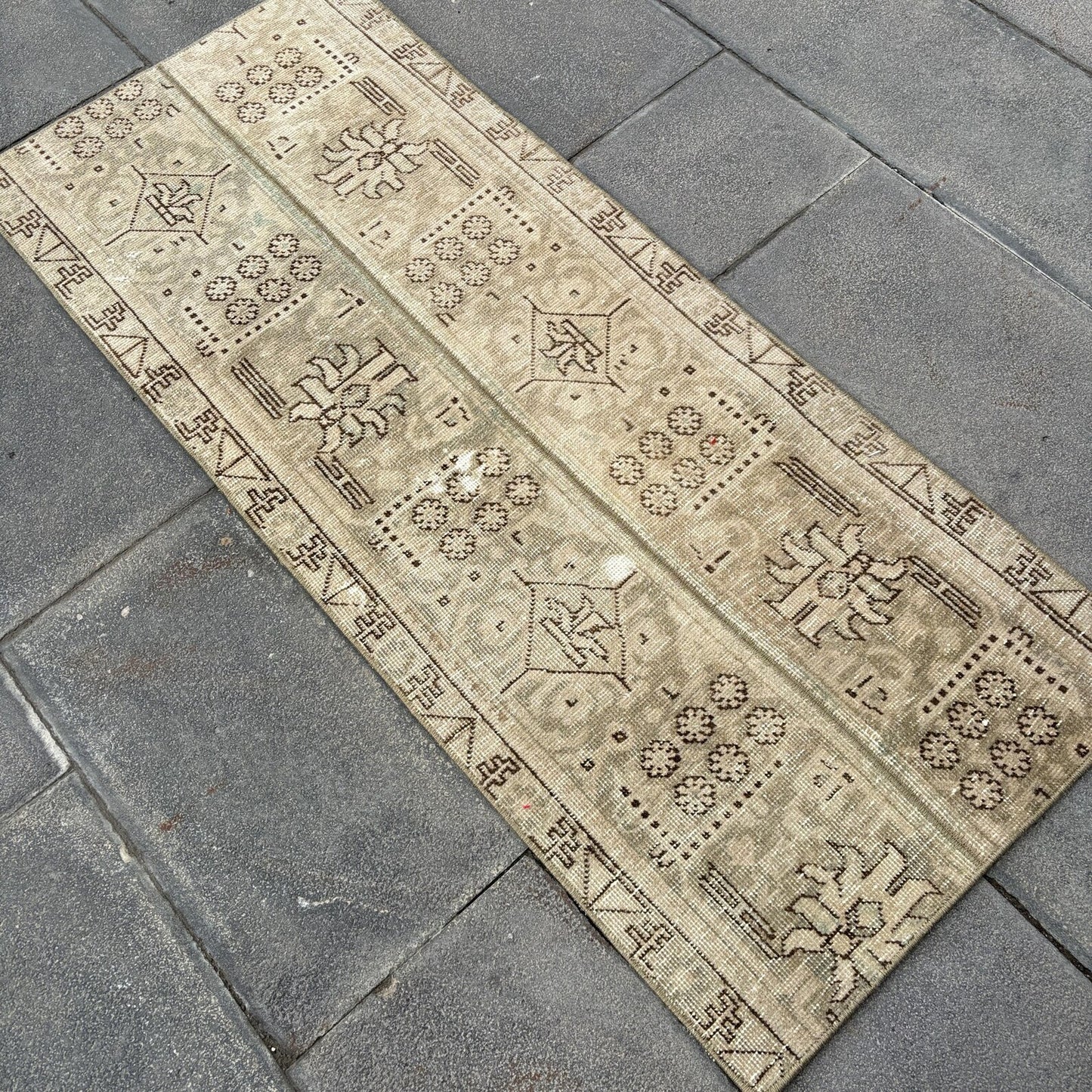 Vintage Turkish Runner Rug 2 x 4.9 ft