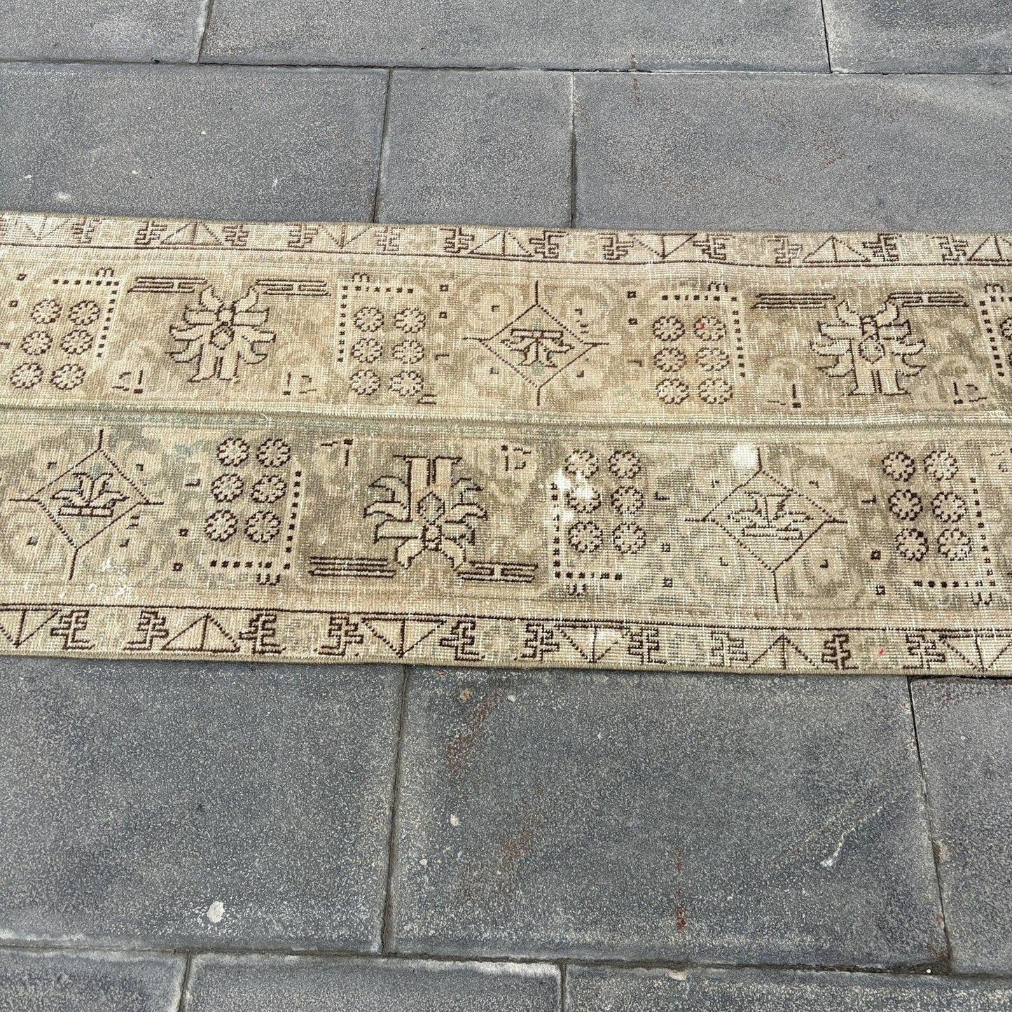 Vintage Turkish Runner Rug 2 x 4.9 ft