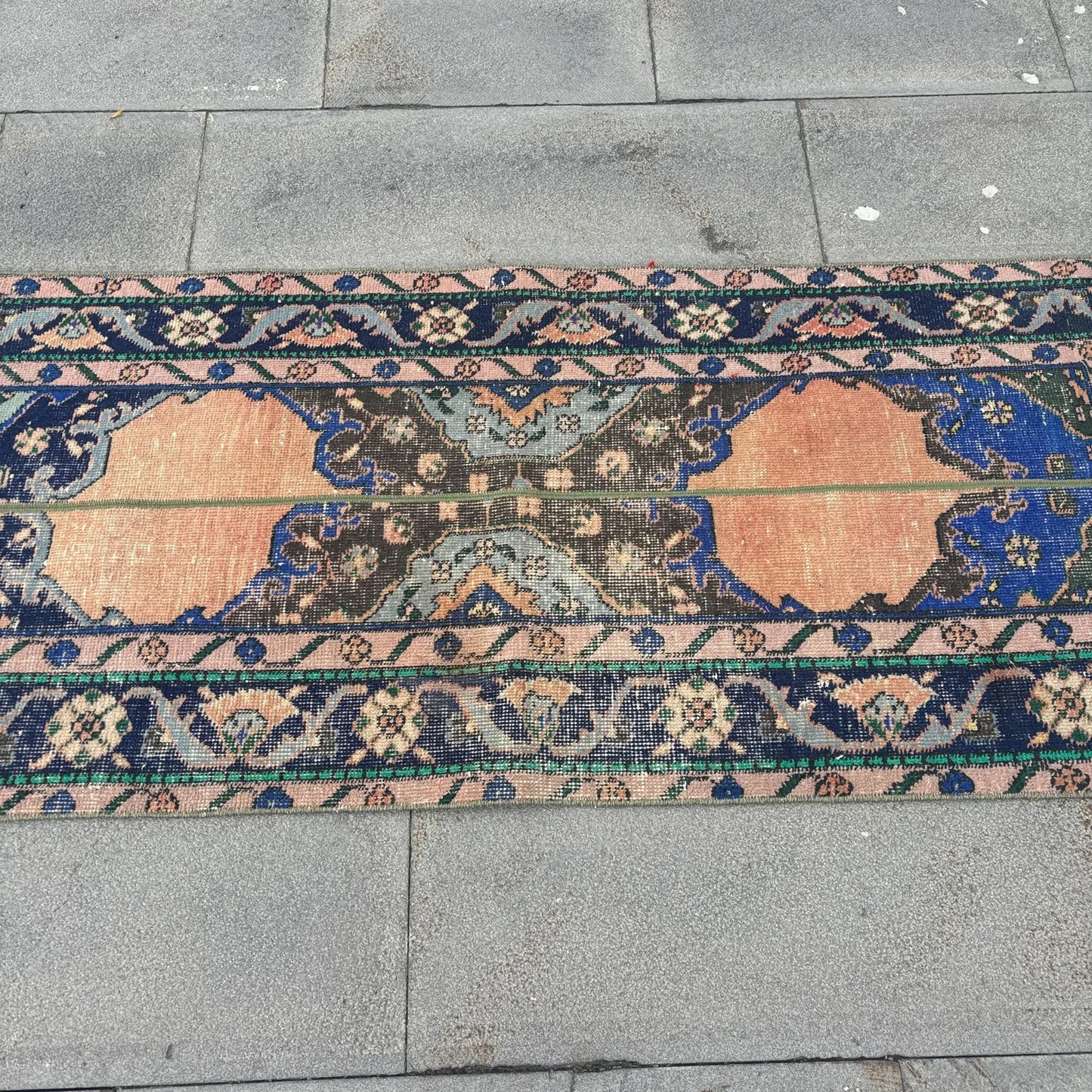 Vintage Turkish Accent Area rug 2.2 x 4.8 ft