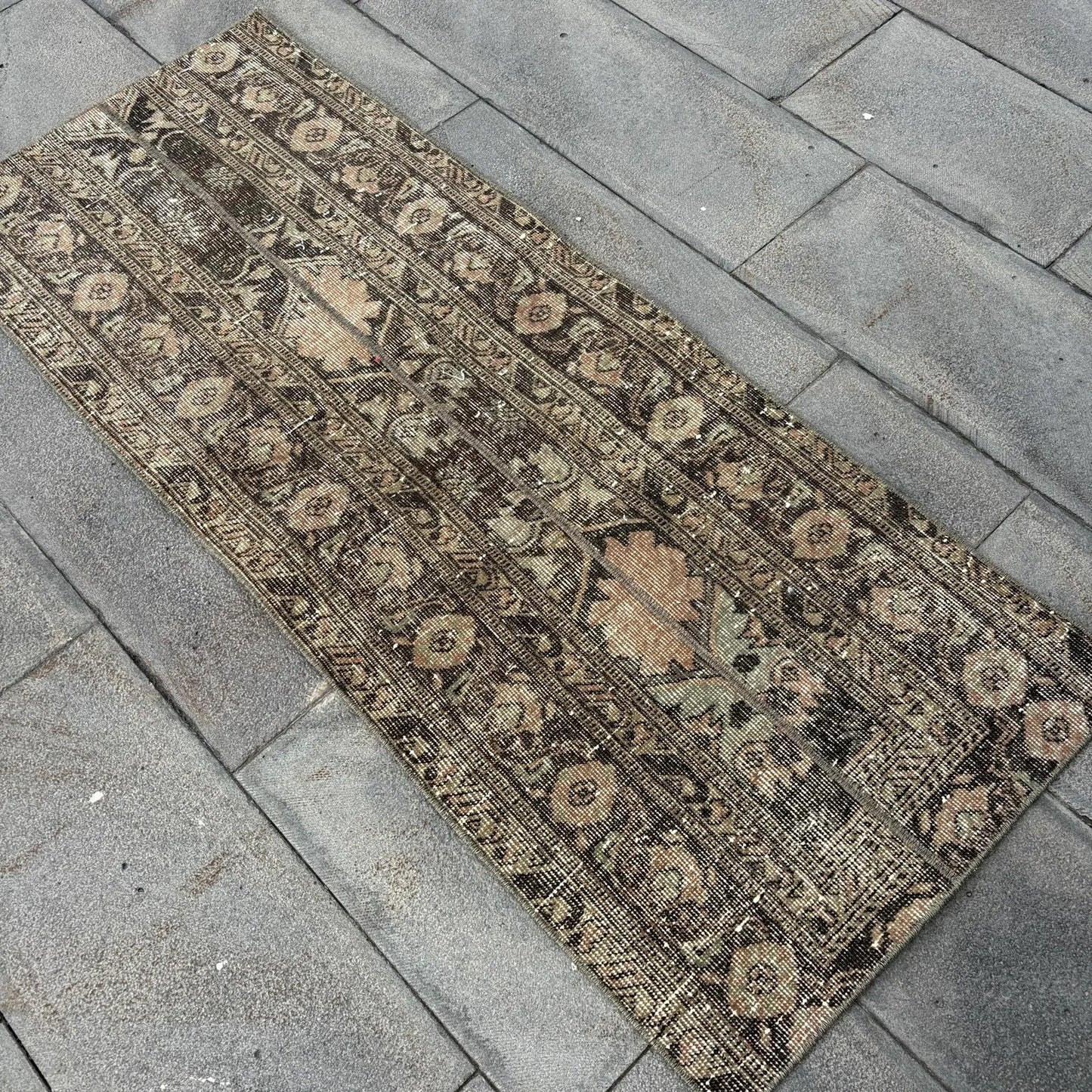 Vintage Turkish Accent Runner Rug 2.1 x 5.2 ft