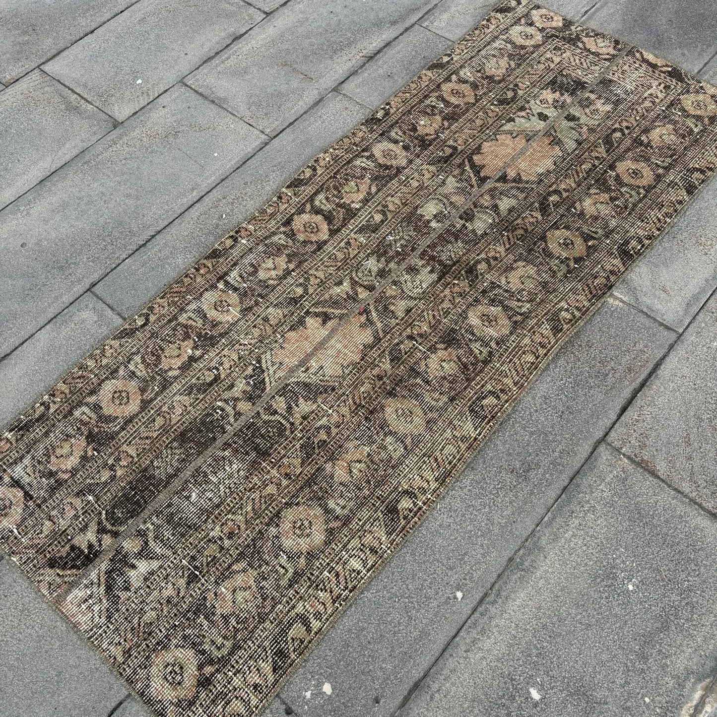 Vintage Turkish Accent Runner Rug 2.1 x 5.2 ft