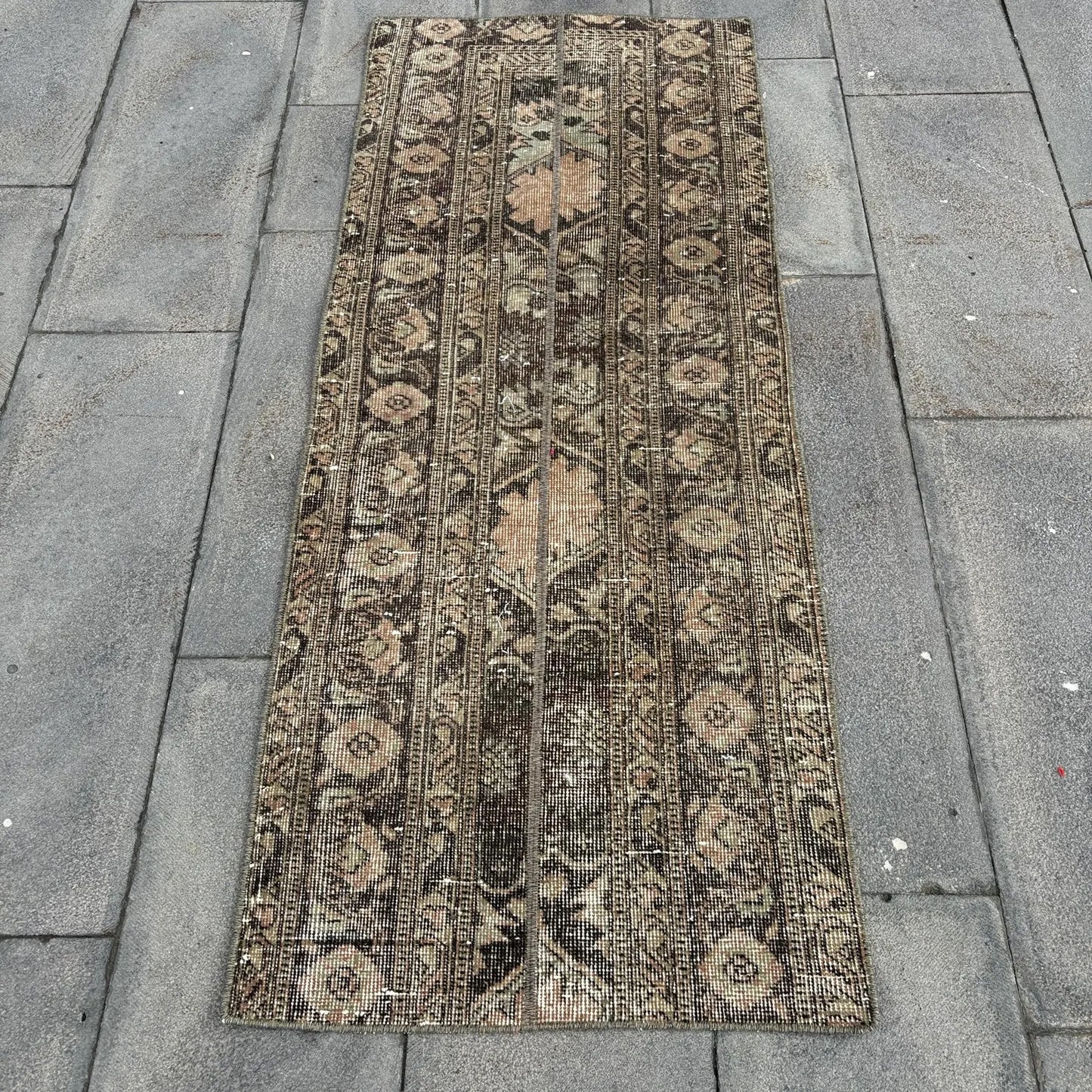 Vintage Turkish Accent Runner Rug 2.1 x 5.2 ft