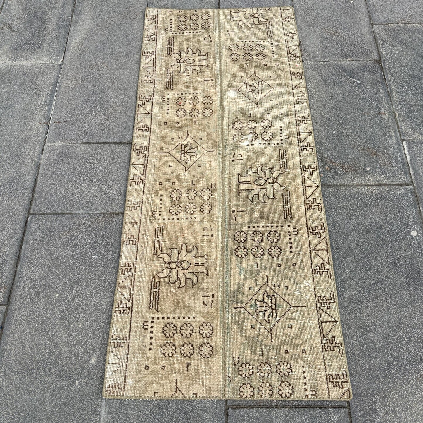 Vintage Turkish Runner Rug 2 x 4.9 ft