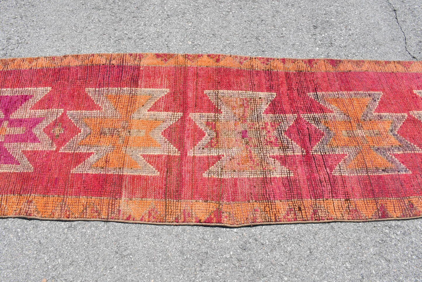 Vintage Turkish Runner Rug 2.8 x 11.2 ft