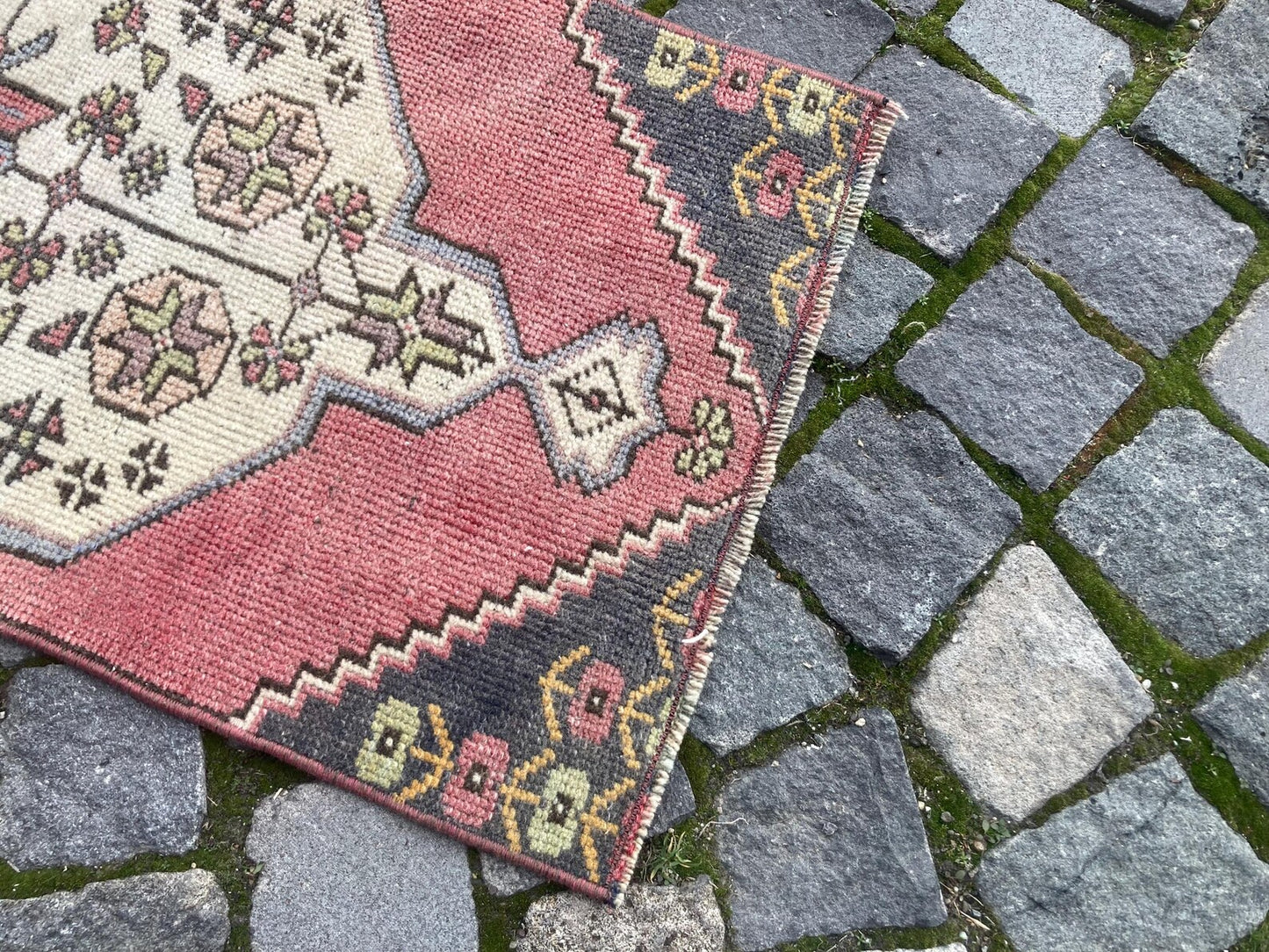 Vintage Turkish Mini Rug 1.4 x 2.9 ft