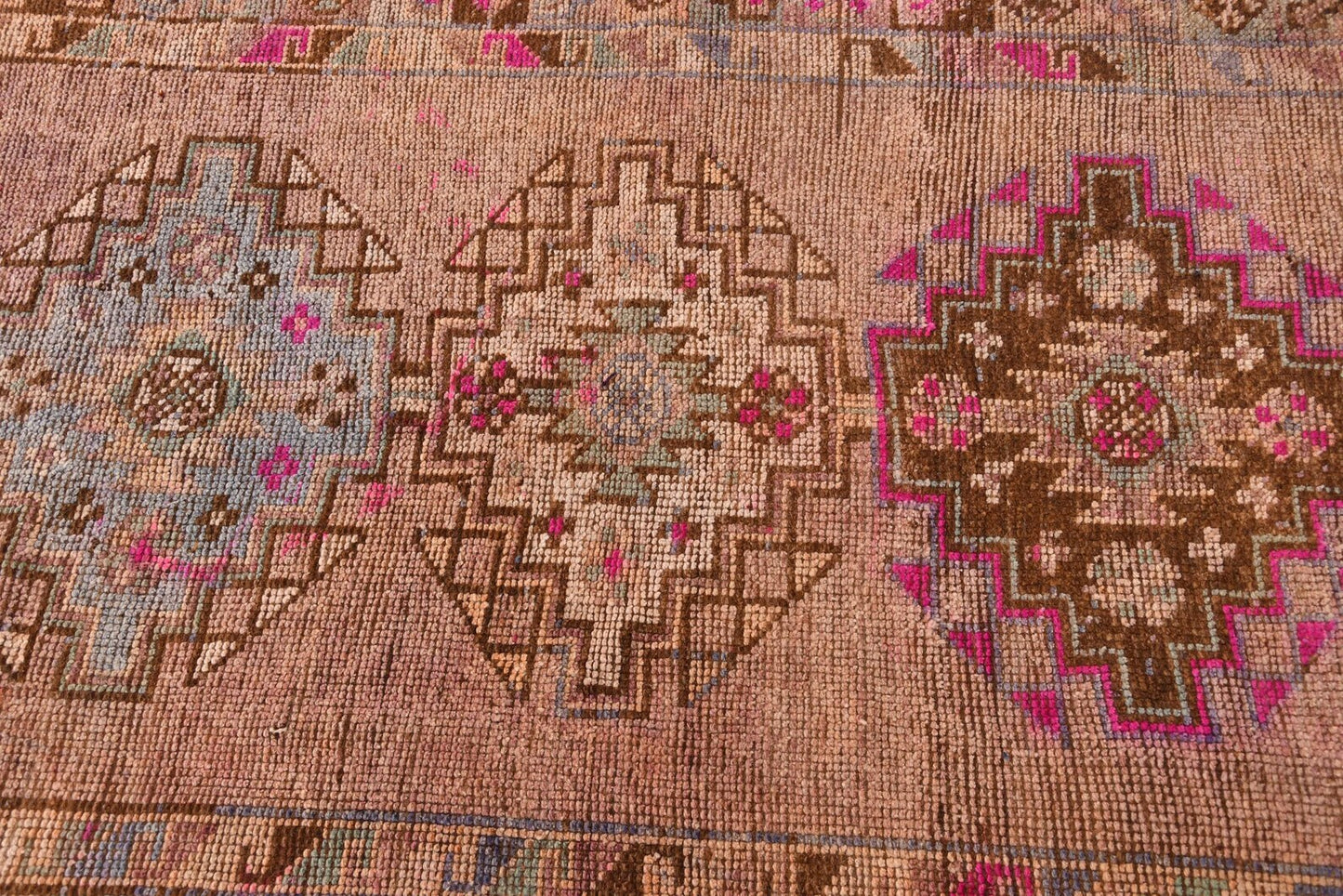 Vintage Turkish Runner Rug 3.7 x 10.9 ft