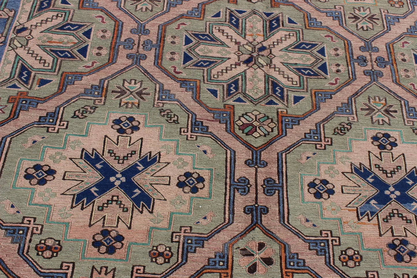 XL Vintage Soumak Accent Area Rug 7 x 13 ft