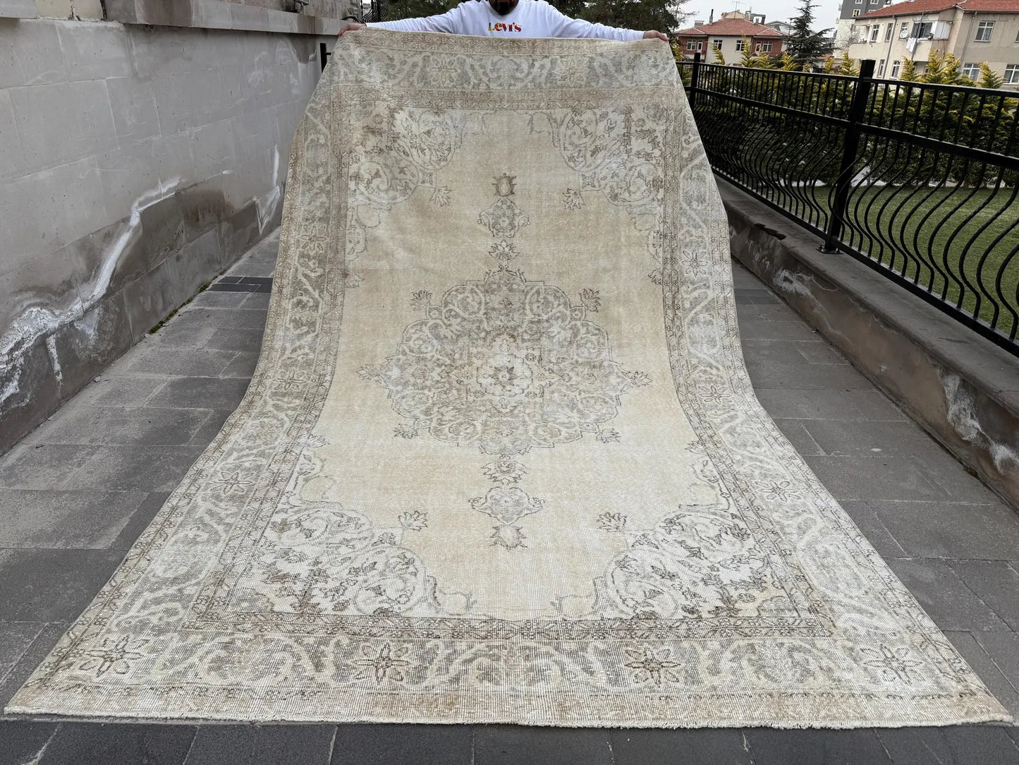 XL Vintage Turkish Accent Area Rug 7.5 x 11.5 ft