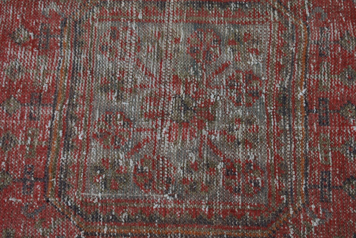 Vintage Turkish Accent Area rug 3.8 x 10.2 ft