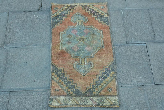 Vintage Turkish Mini Rug 1.4  x 2.5 ft