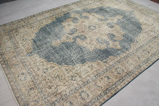XL Vintage Turkish Accent Area Rug 7.2 x 10.2 ft