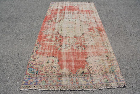 Vintage Turkish Accent Area rug 4.5 x 9.4 ft