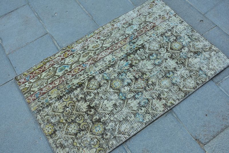 Vintage Turkish Mini Rug 2.3 x 3.6 ft
