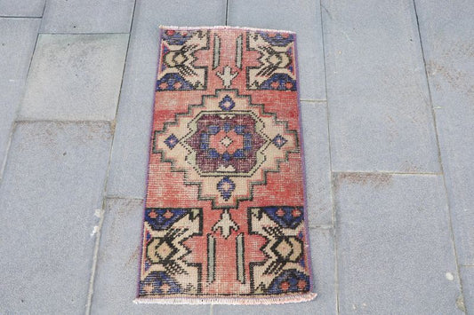 Vintage Turkish Mini Rug 1.4 x 2.6 ft