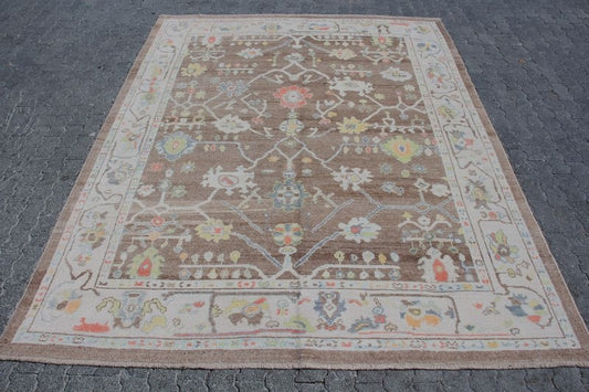 XL Vintage Turkish Accent Area Rug 7.9 x 9.8 ft