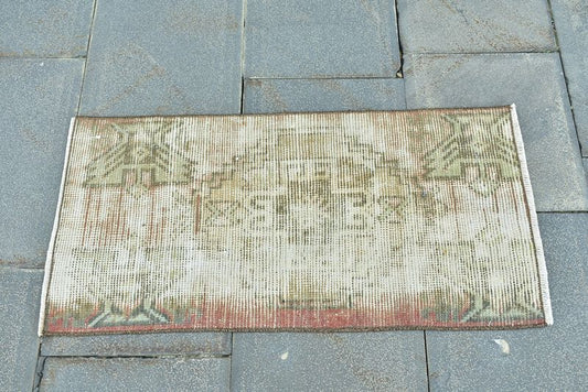 Vintage Turkish Mini Rug 1.4 x 2.6 ft