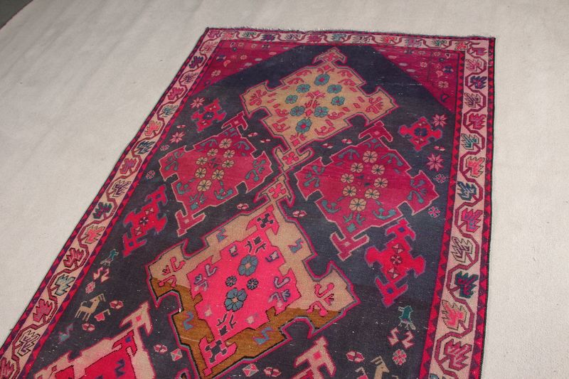 Vintage Persian Accent Area Rug 4.2 x 11 ft