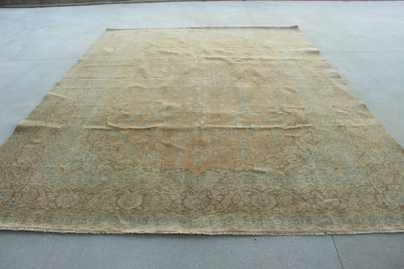 XL Vintage Turkish Accent Area Rug 10.2 x 13.5 ft