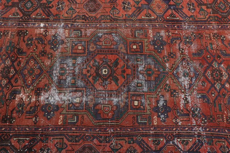 Vintage Turkish Accent Area rug 3.6 x 6.7 ft