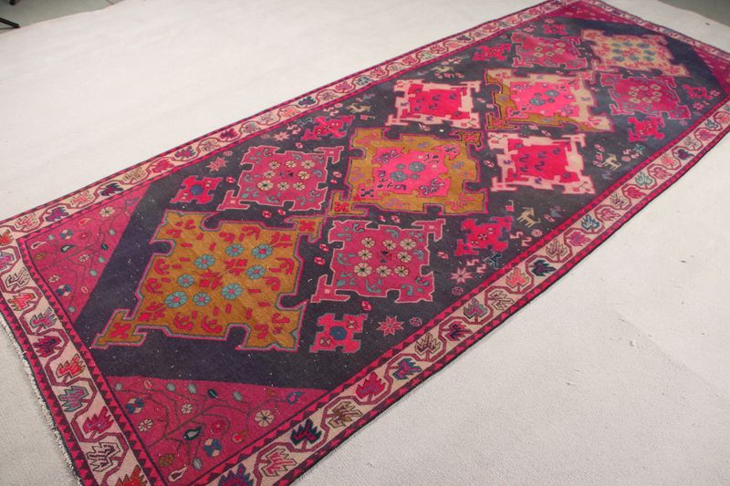 Vintage Persian Accent Area Rug 4.2 x 11 ft