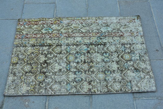 Vintage Turkish Mini Rug 2.3 x 3.6 ft