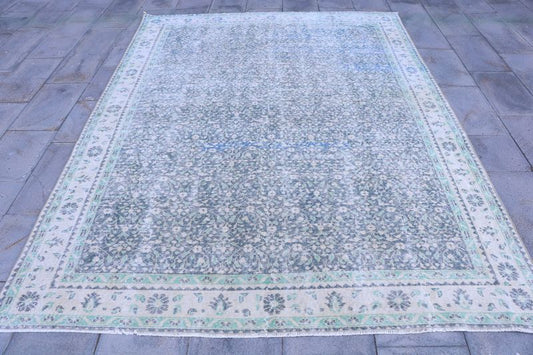 XL Vintage Turkish Accent Area rug 6.6 x 9.1 ft