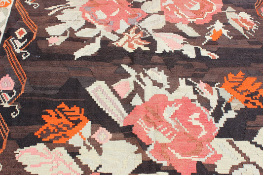 XL Vintage Turkish Accent Area Rug 7.2 x 13.6 ft