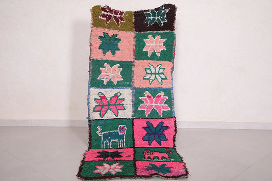 Vintage Moroccan Accent Area Rug 2 x 6.2 ft