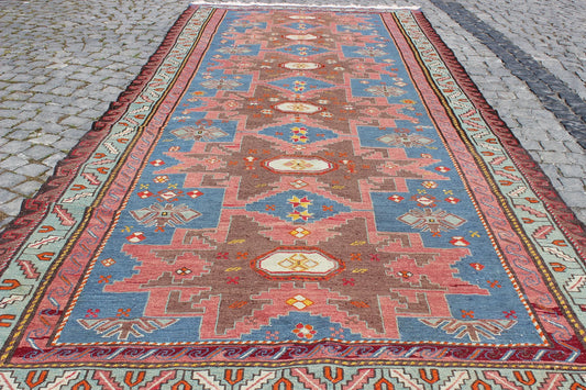 XL Vintage Soumak Accent Area Rug 5.2 x 12.3 ft