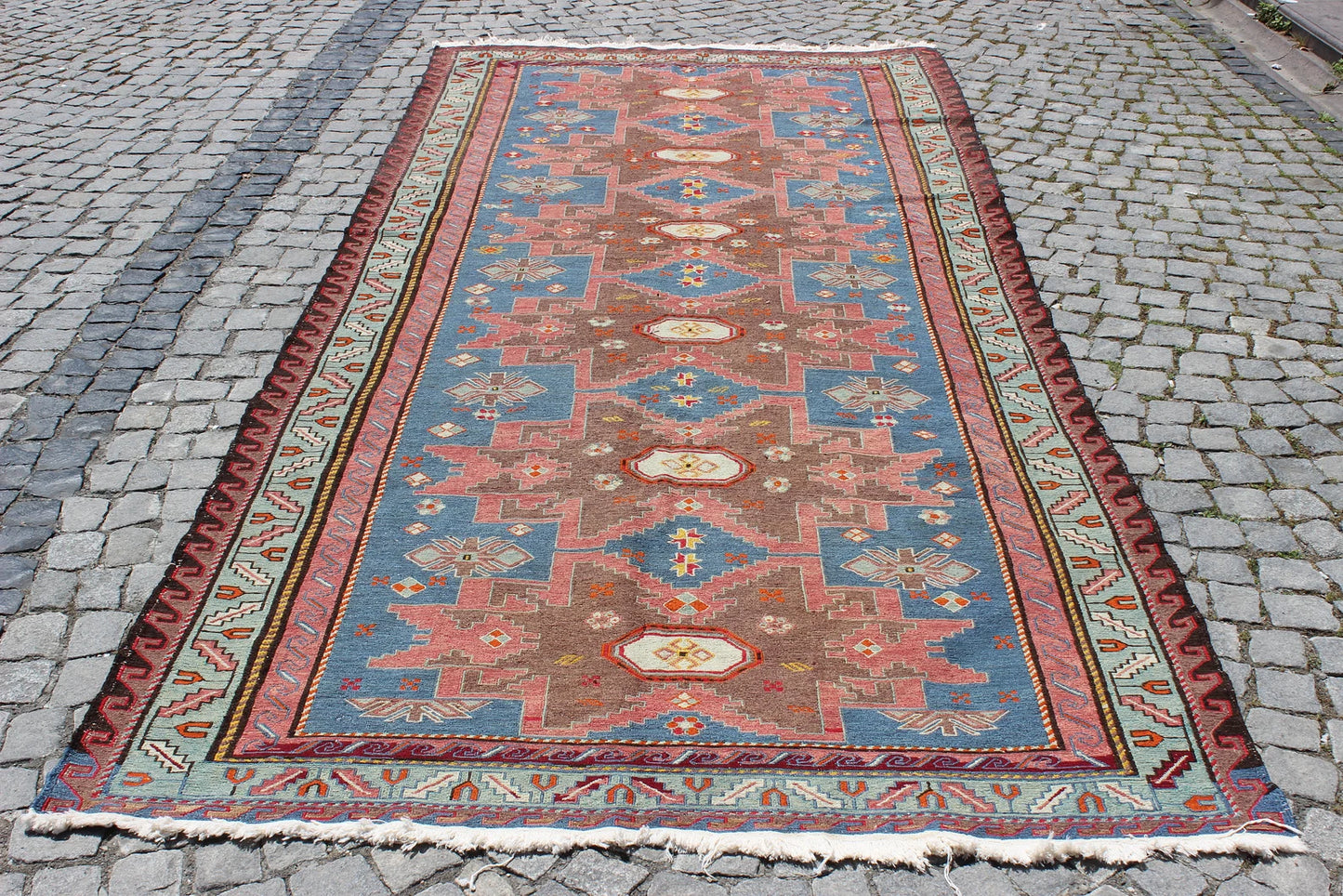XL Vintage Soumak Accent Area Rug 5.2 x 12.3 ft