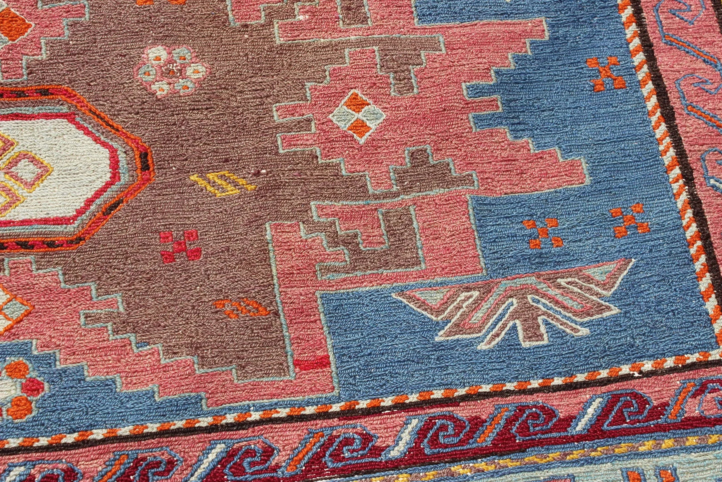 XL Vintage Soumak Accent Area Rug 5.2 x 12.3 ft