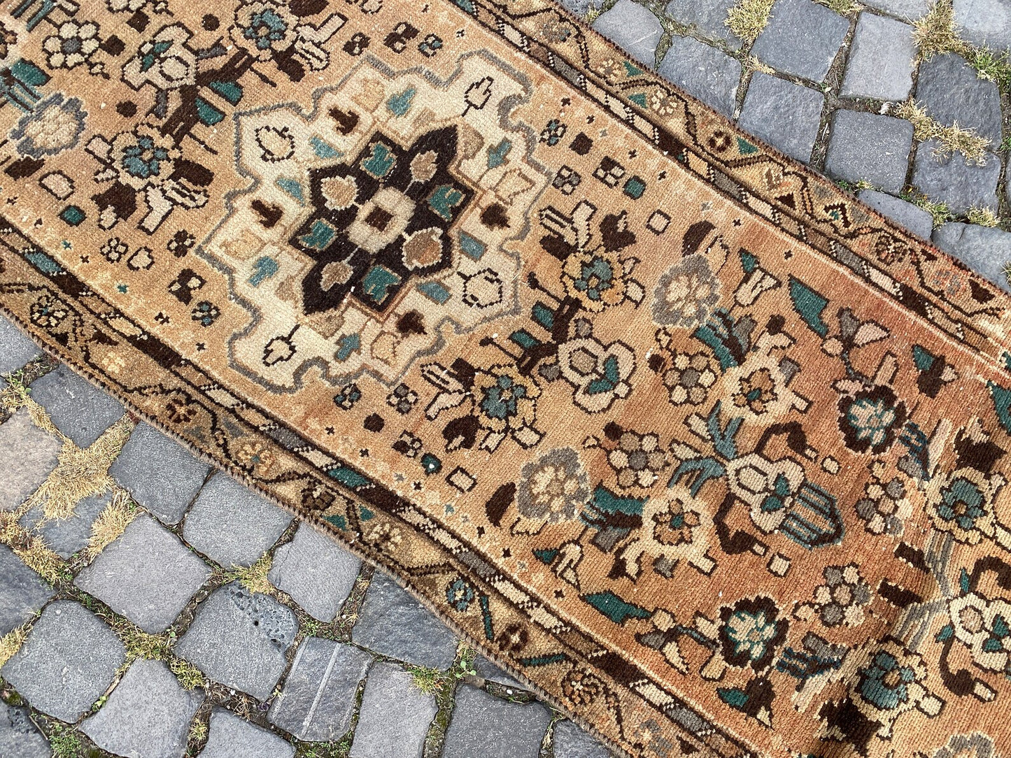 Vintage Turkish Runner Rug 2.2 x 8.9 ft