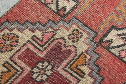 Vintage Turkish Mini Rug 1.3 x 2.6 ft