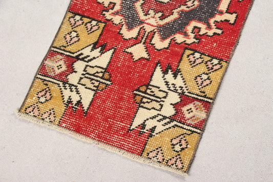 Vintage Turkish Mini Rug 1.4 x 2.7 ft