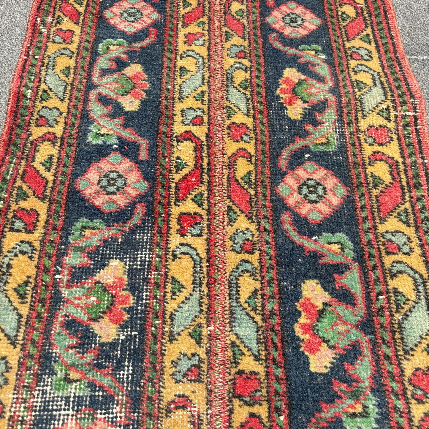 Vintage Turkish Runner Rug 1.7 x 10.6 ft