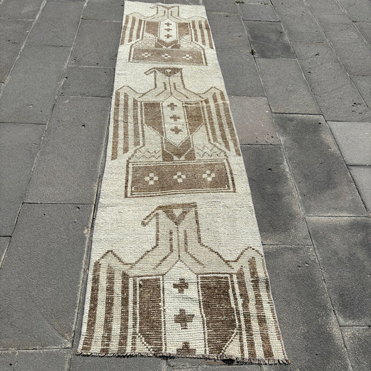 Vintage Turkish Runner Rug 2.1 x 8.8 ft