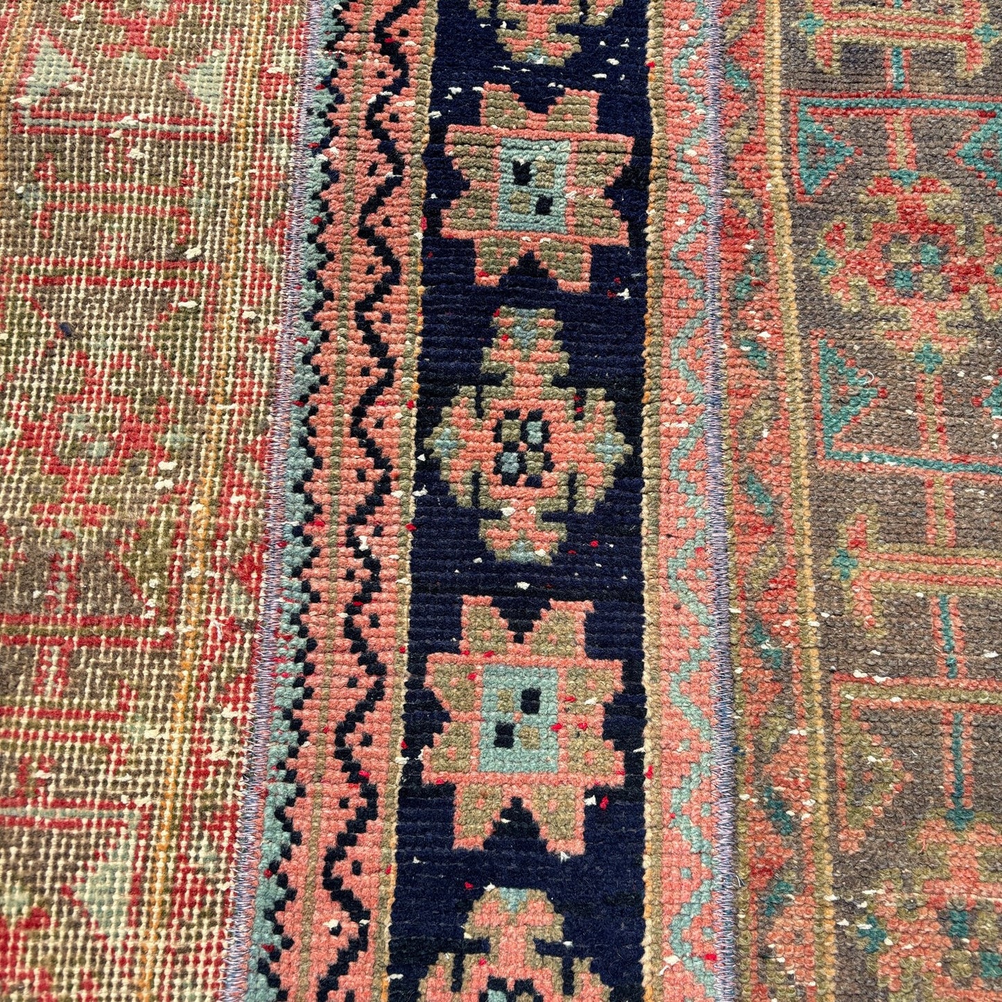 Vintage Turkish Runner Rug 2.4 X 8.9 ft