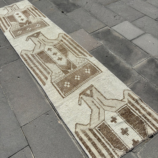 Vintage Turkish Runner Rug 2.1 x 8.8 ft