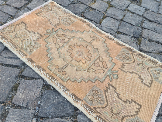 Vintage Turkish Mini Rug 1.5 x 2.9 ft