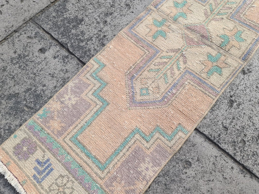 Vintage Turkish Runner Rug 1.2 x 4.4 ft