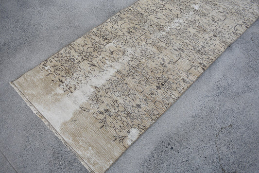 Vintage Turkish Runner Rug 2.5 x 10 ft
