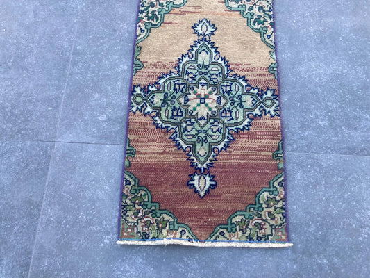 Vintage Turkish Mini Rug 1.2 x 2.3 ft