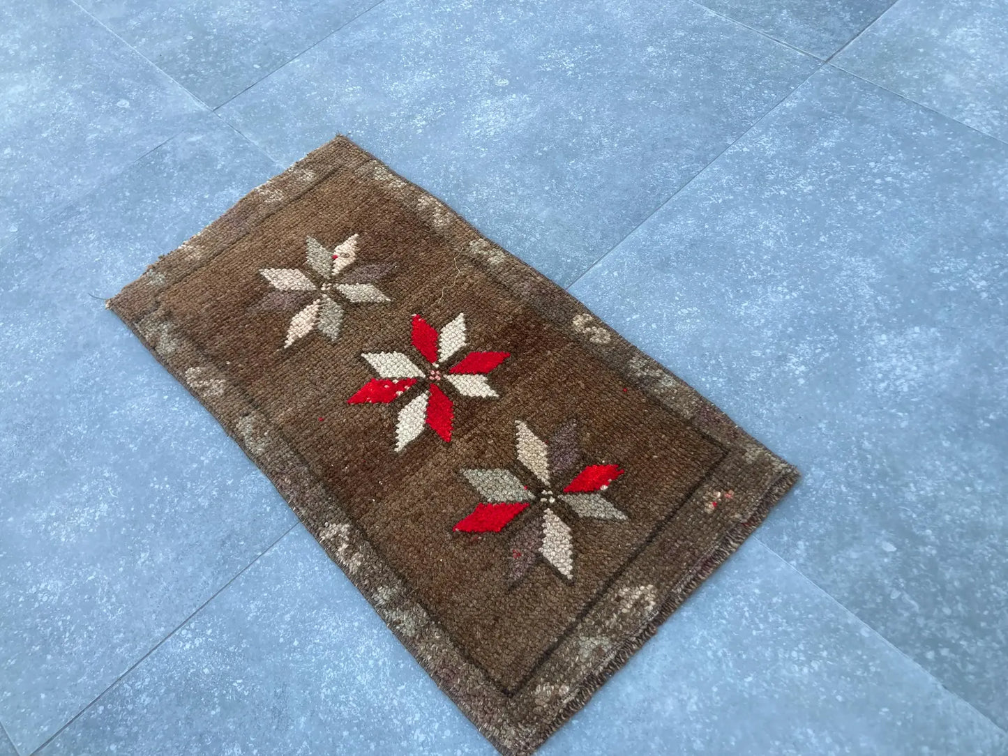 Vintage Turkish Mini Rug 1.2 x 2.3 ft
