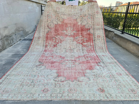XL Vintage Turkish Accent Area Rug 7.5 x 11 ft