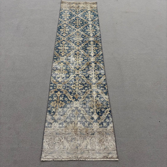 Vintage Turkish Runner Rug 1.9 x 7.7 ft
